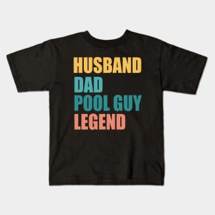 Husband Dad Pool Guy Legend Kids T-Shirt